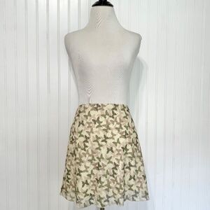 Princess Polly Butterfly Mini Skirt Green/Beige Mesh Size 2